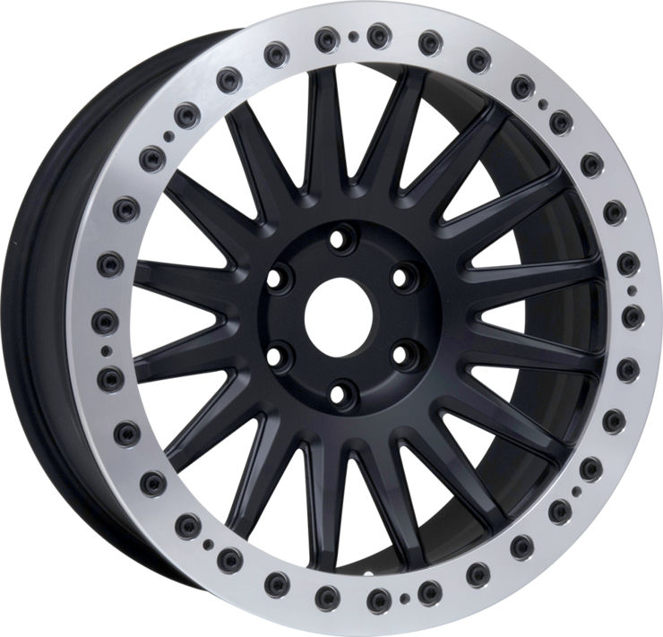 size:20x9.5 blankwheel color:SOLID BLACKring color:CUT FINISHnote:ブラックキャップボルトnote:wheel:特注カラー